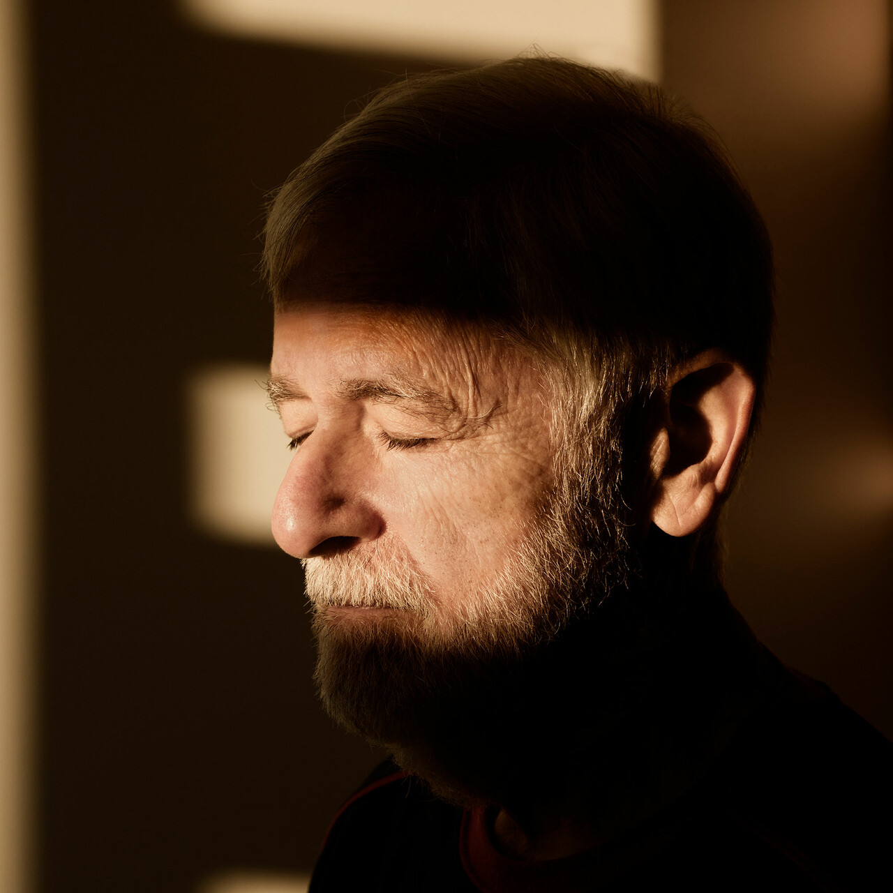 一个男人闭上眼睛和二分法