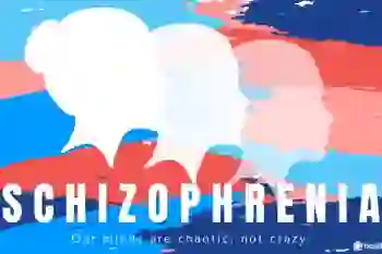 Schizophrenia graphic reading "Our minds are chaotic, not crazy"