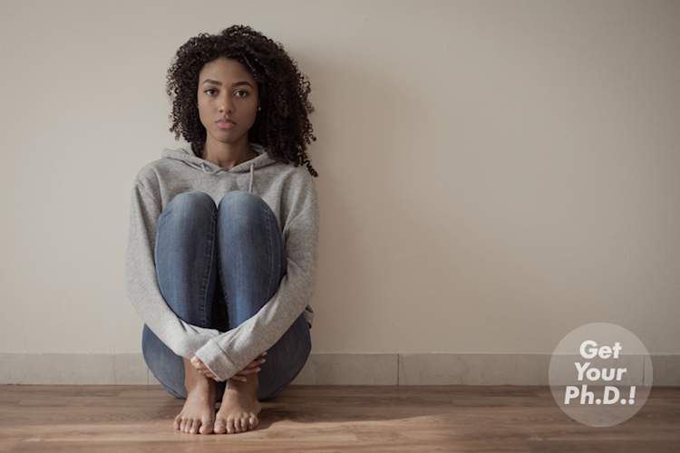 郁闷年轻女子贴纸