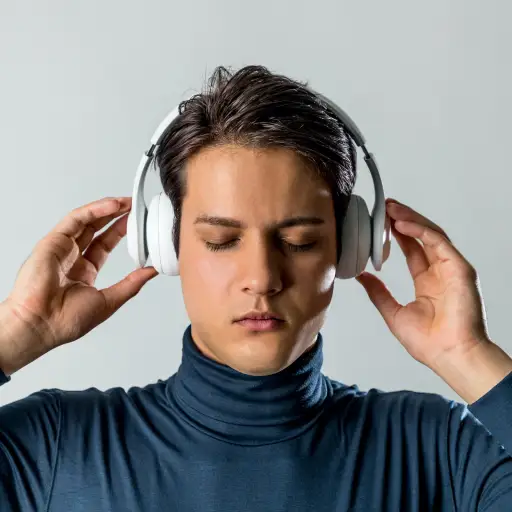 [istock/metamorworks]（https://www.istockphoto.com/photo/young-man-listen-to-the-the-music-wireless-wireless-head-headphone-gm810529286-131153313）