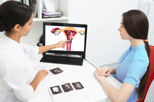 uterine fibroids patient and doctor