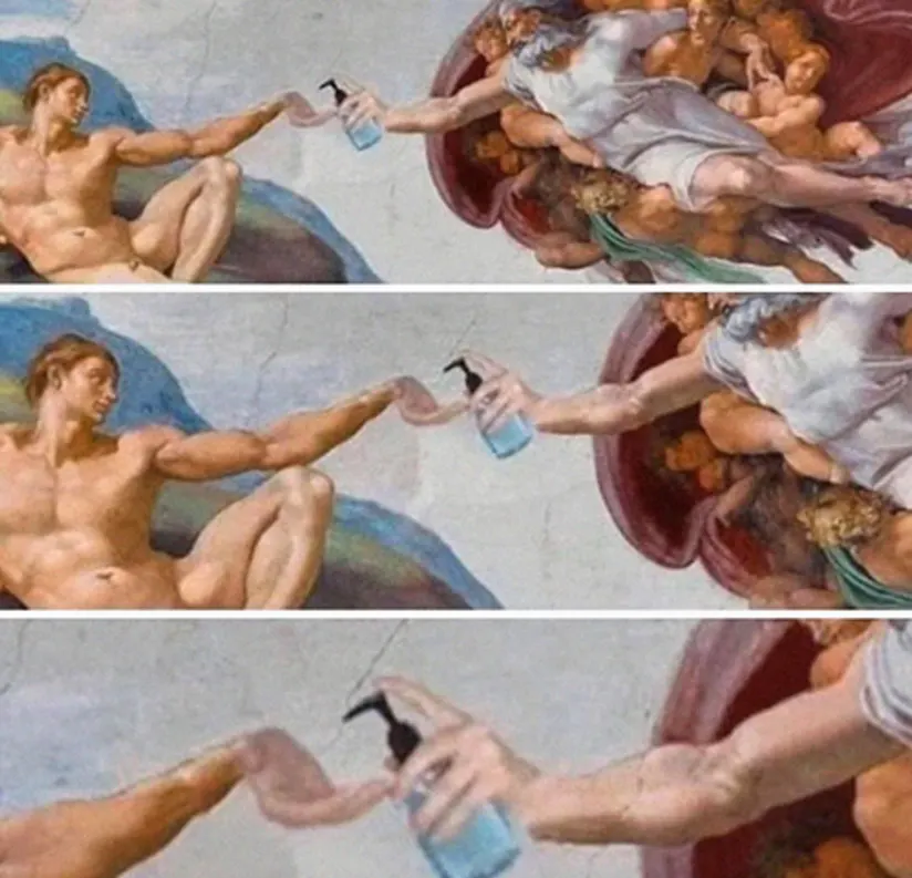 Meme上帝提供亚当手清理液