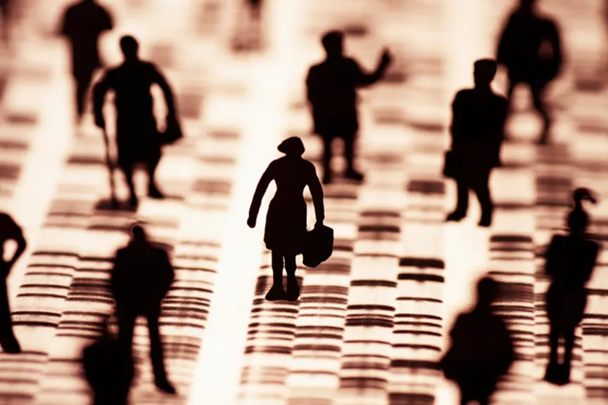People and genetic coding, DNA concept.