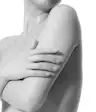 black and white photo of woman's torso