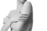 black and white photo of woman's torso