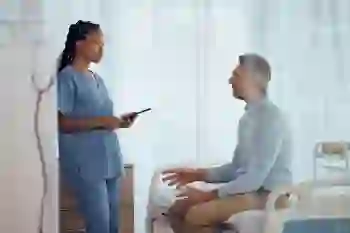 A man consults with a doctor in a hospital