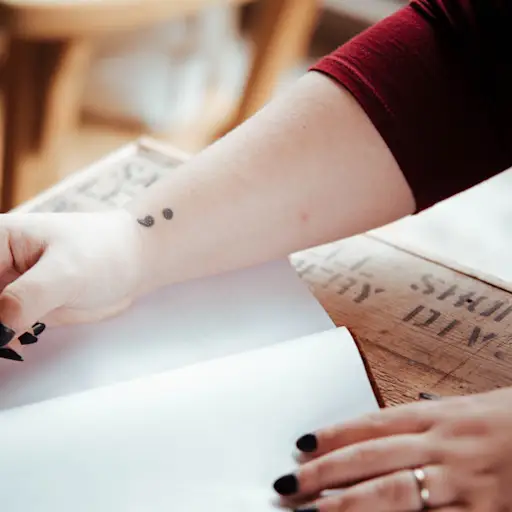 woman's hands writing