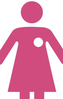 女人的图标，在乳房区域的孔。