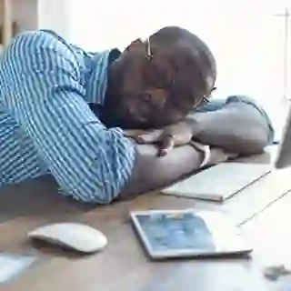 Man fatigued during work.