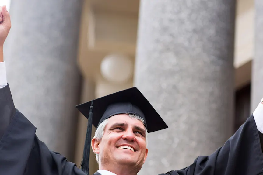 Older male graduating