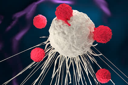 免疫系统对抗癌细胞。