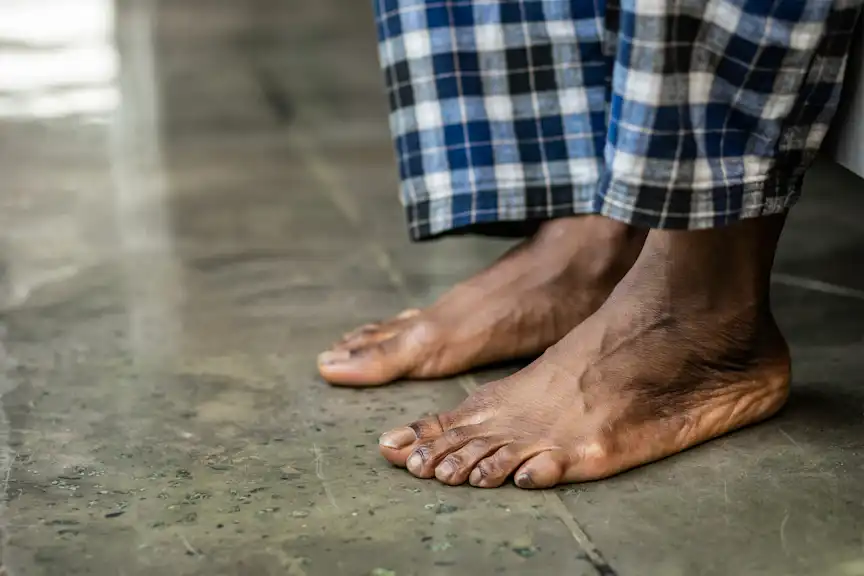 A closeup of a man's feet