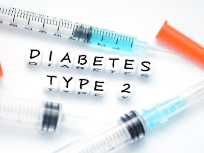 2型糖尿病和胰岛素注射器。