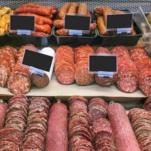 熟食店加工肉。