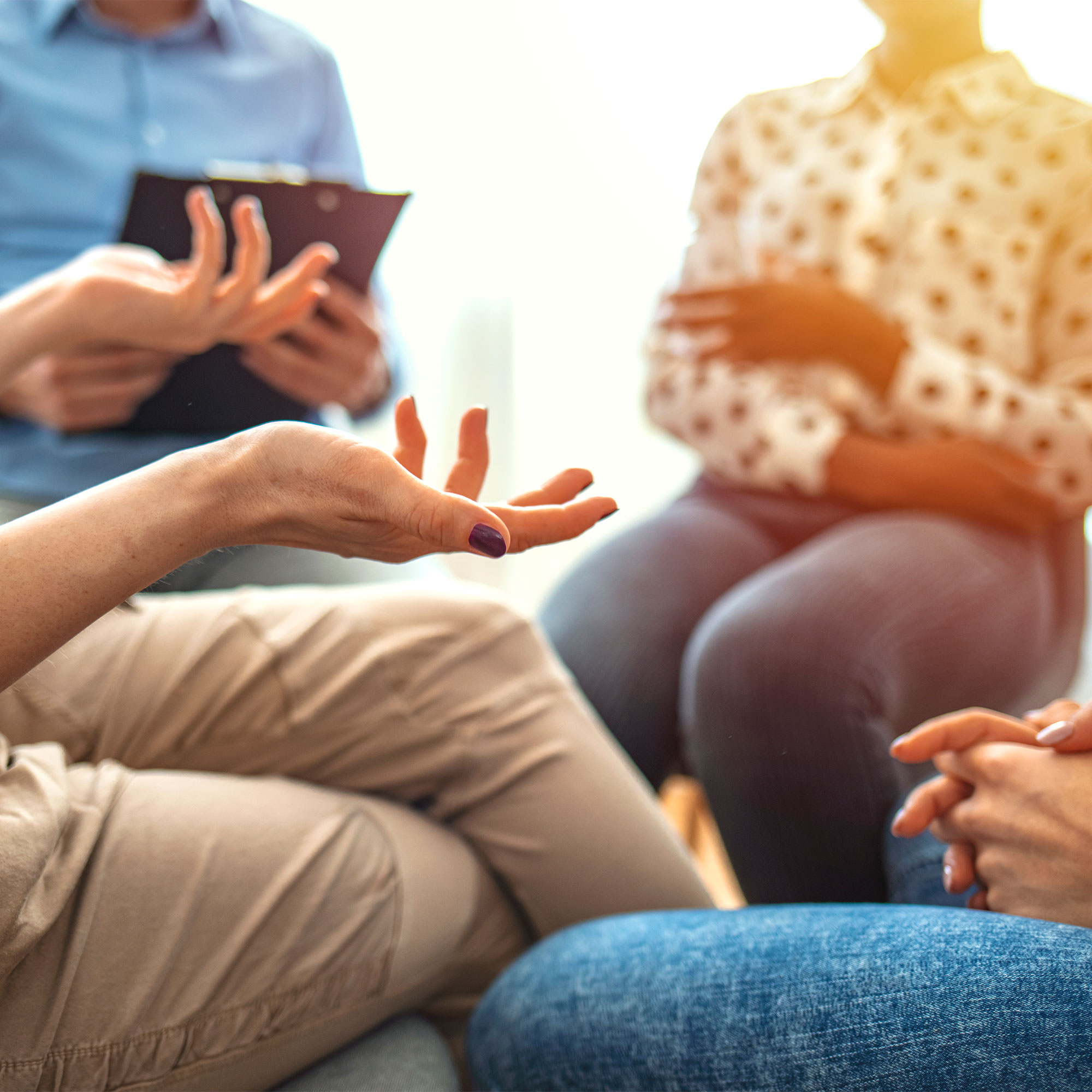 支持小组会议的特写