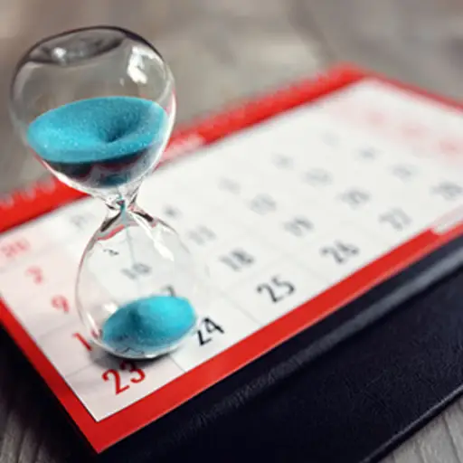 Hourglass on a calendar.