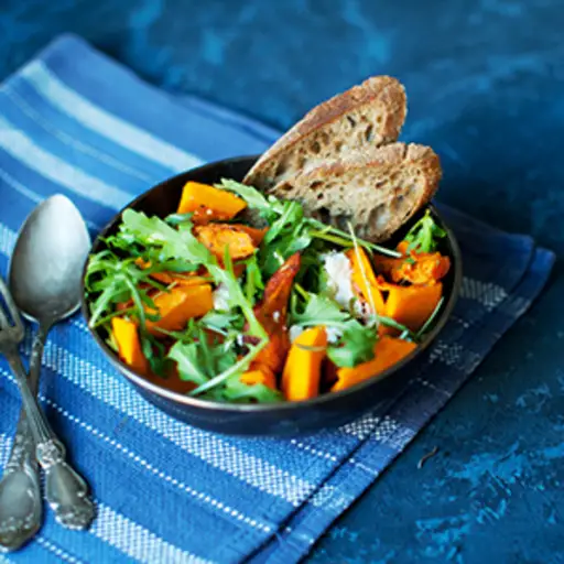 Pumpkin salad in a small dish.