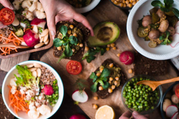 食物的素食者蔓延。