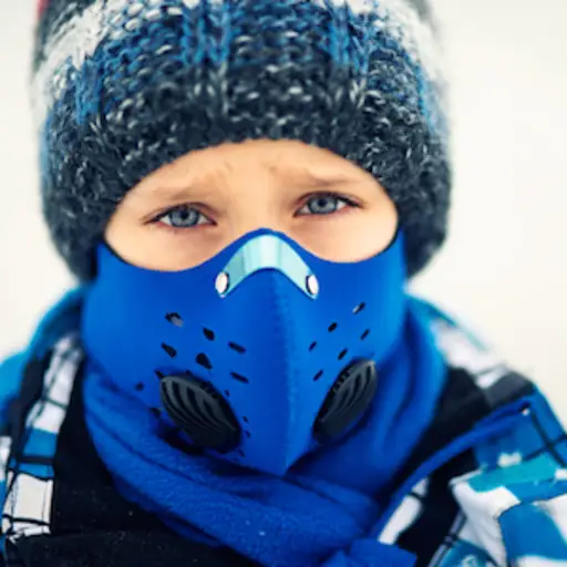 冬天穿得严严实实，戴上空气污染口罩，避免生病。