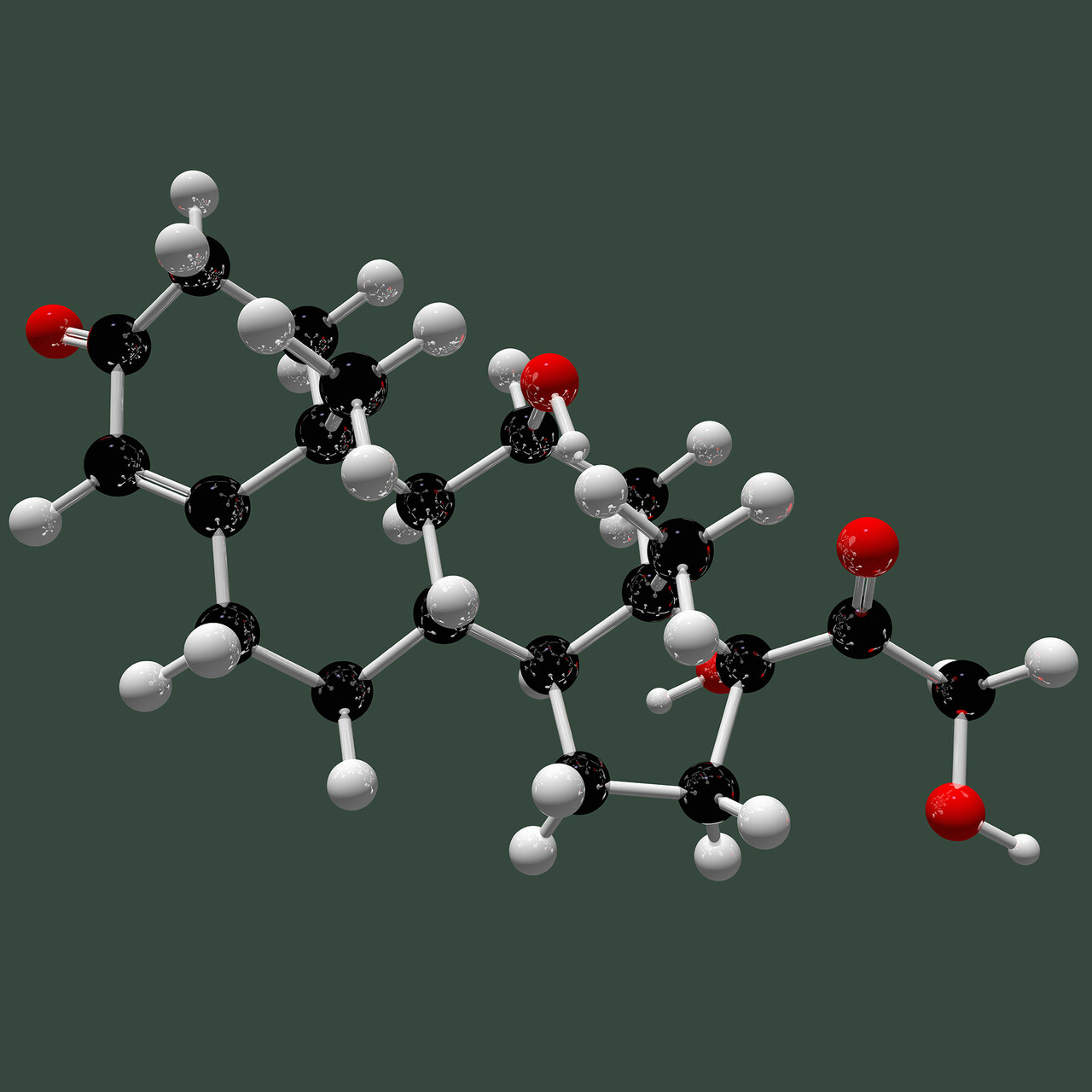 一个3 d皮质醇分子模型的说明