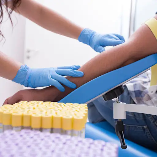 护士正在给病人验血