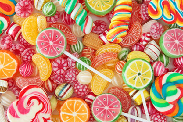 混合五颜六色的糖果
