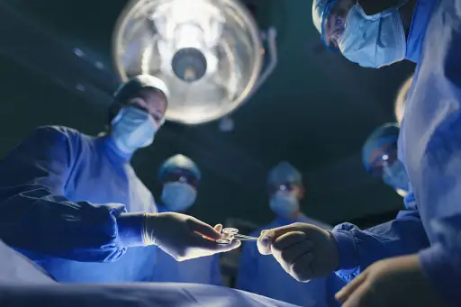 Surgical team during an operation