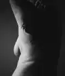 从背后拍摄的裸体女性黑白照片