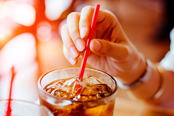 Glass of soda.