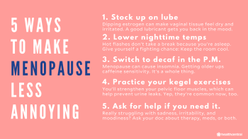 Menopause self-care graphic