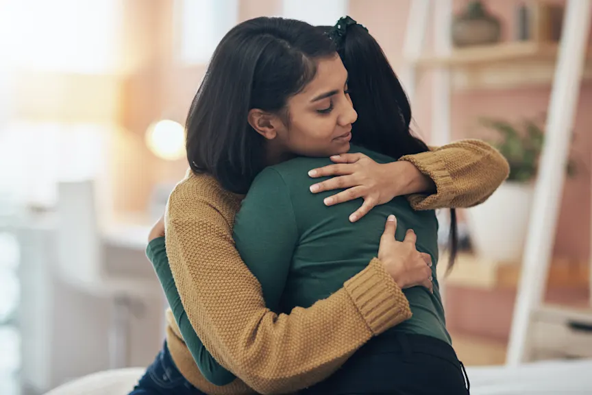 friends hugging