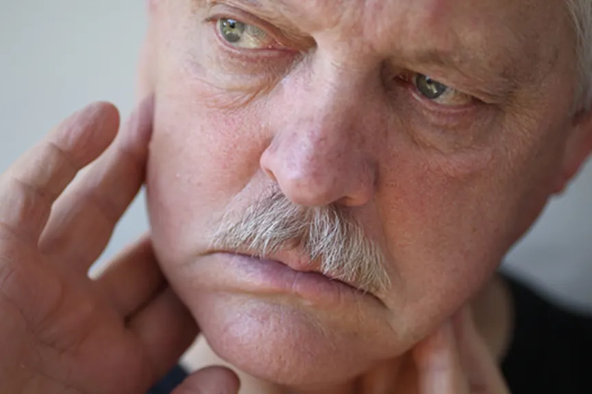 Man with jaw pain.