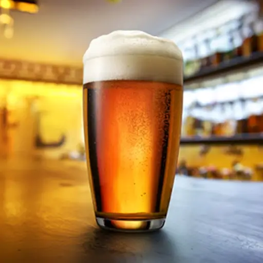 在玻璃的啤酒在酒吧。