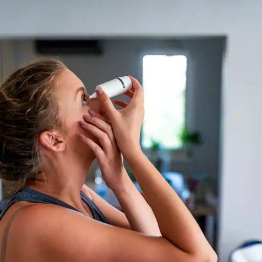 女人插入眼药水