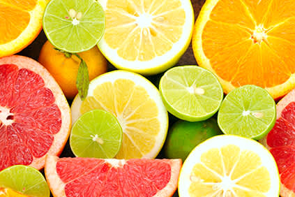 含叶酸的柑橘类水果。