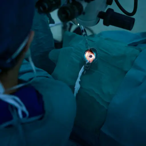 surgeon performing eye surgery