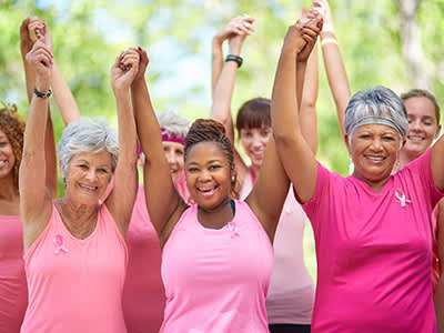 欢乐的乳腺癌幸存者的集团。