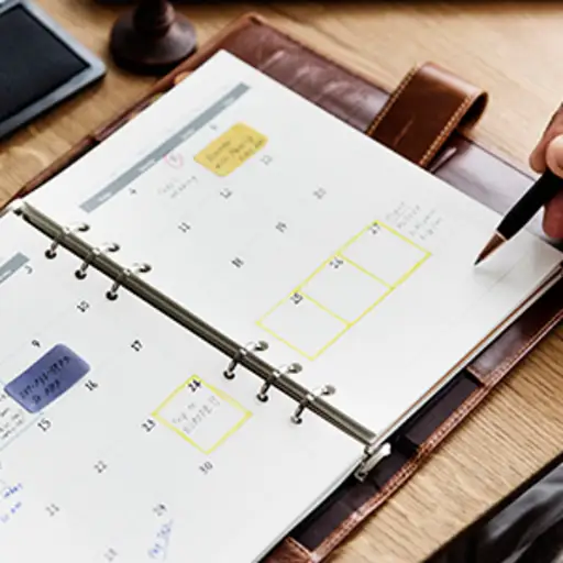 写在日历书的人。