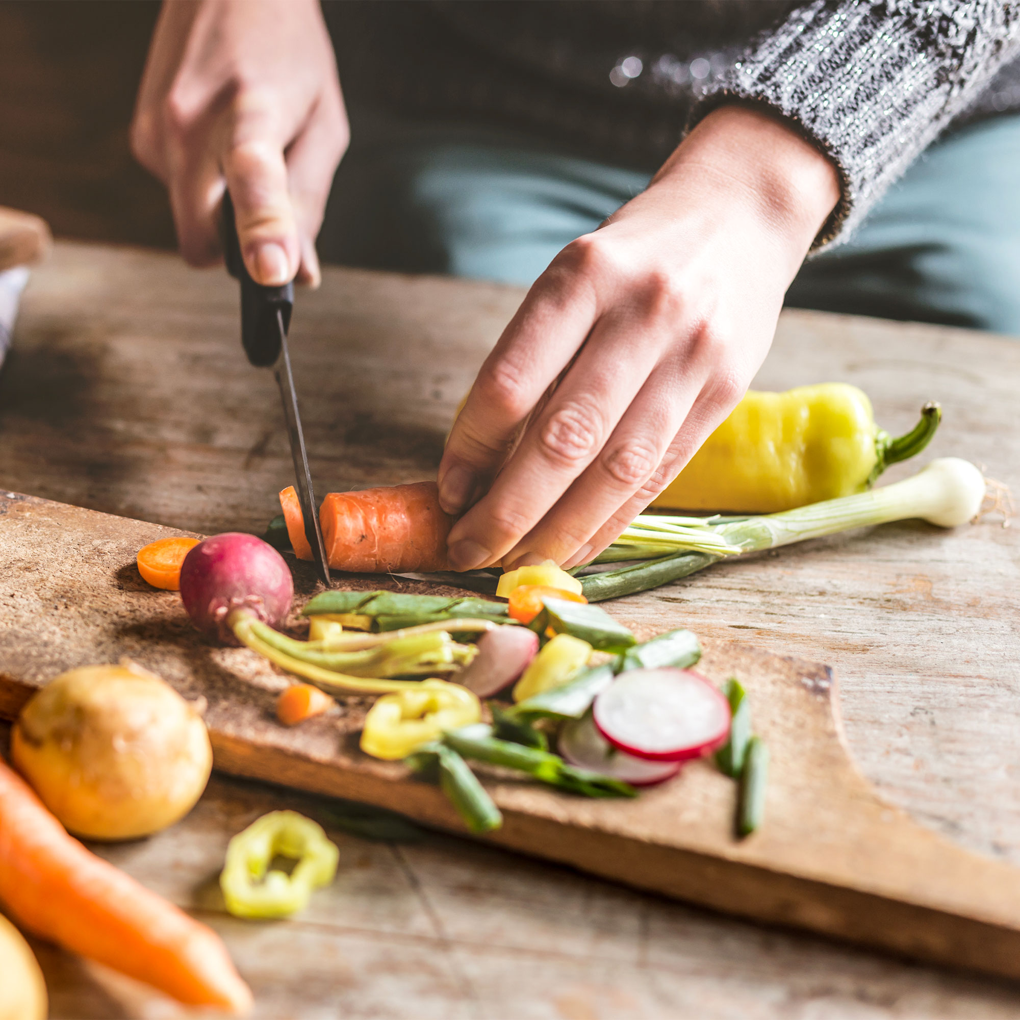 切菜的特写镜头
