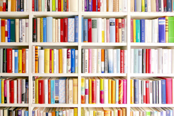 书架放满了书。