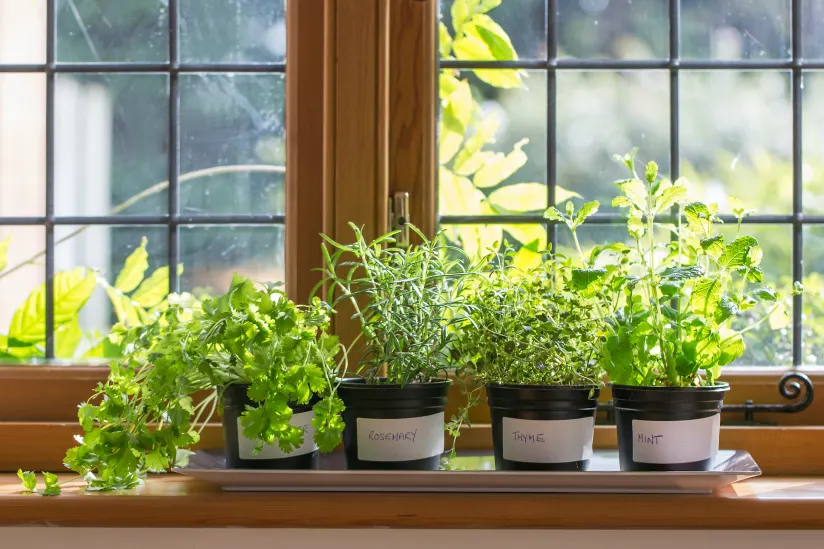 herbs windowsill