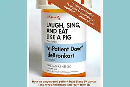 戴夫·德布朗卡特(Dave deBronkart)的封面文章《像猪一样笑、唱、吃:一个有能力的病人如何战胜四期癌症(以及医疗保健部门可以从中学到什么》(Laugh, Sing and Eat like a Pig)。
