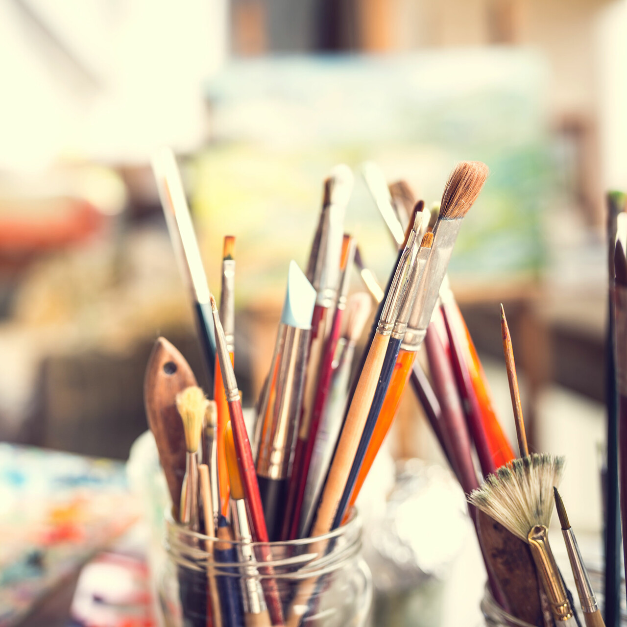 Artists Paintbrushes And Watercolors High-Res Stock Photo - Getty Images