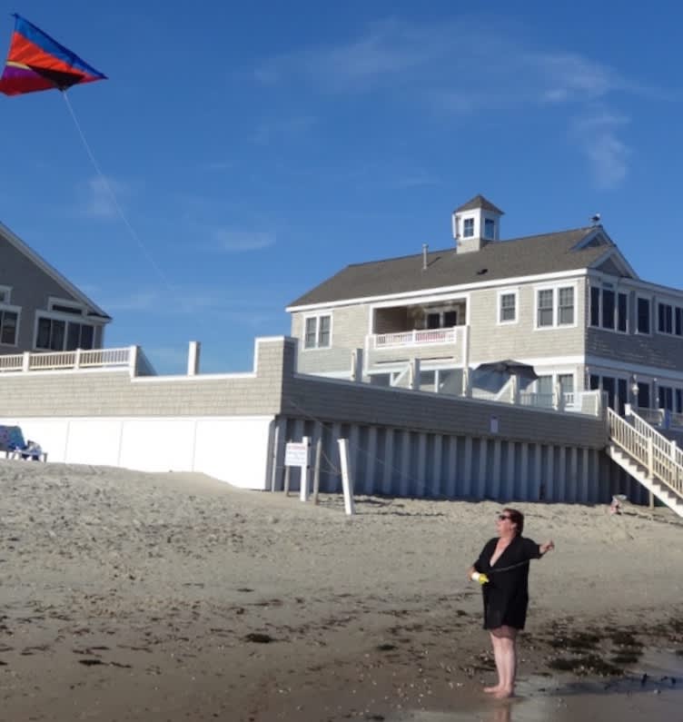 辛西娅放风筝。