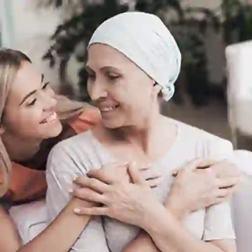 Daughter and mother with leukemia.