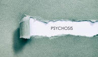 检测精神病概念，纸撕回揭示精神病。