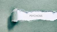 检测精神病概念,纸撕回揭示精神病。