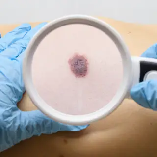 examining melanoma