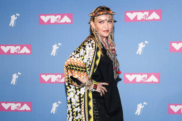 麦当娜提出了在2018年MTV音乐录影带大奖的新闻发布厅。