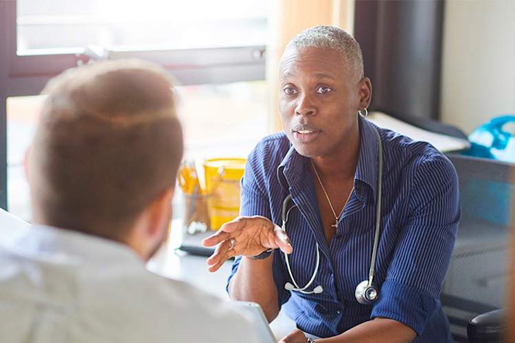 Doctor with male patient.